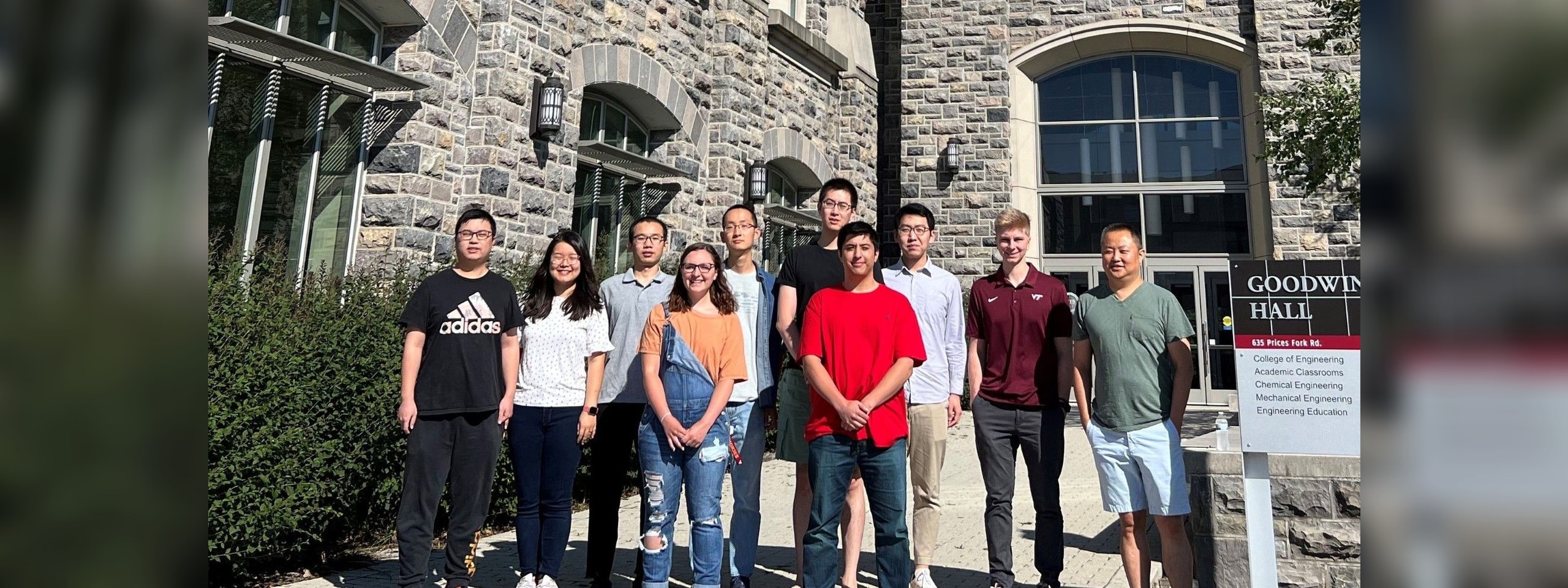 Chang Lu Lab group members outside Goodwin Hall