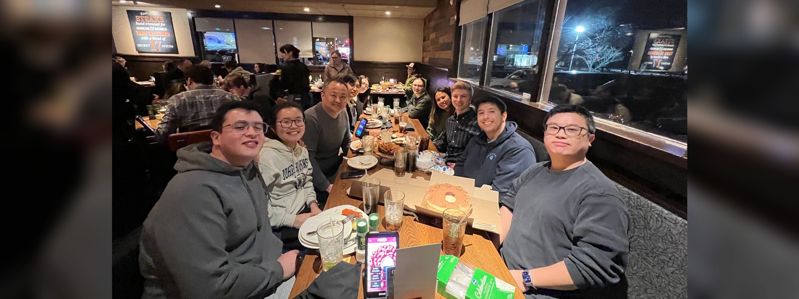 Chang Lu Lab members sharing a meal